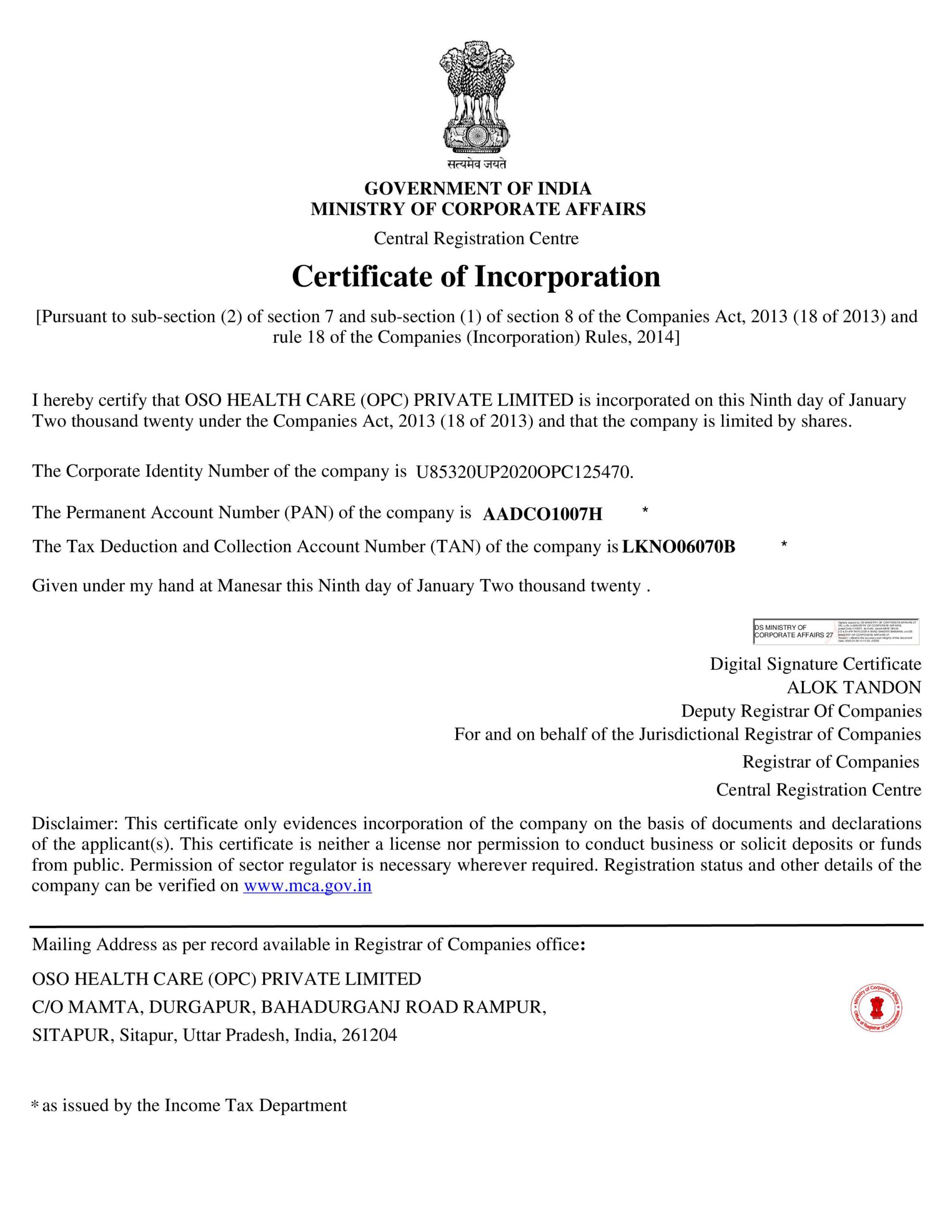 1_CERTIFICATE OF INCORPORATION
